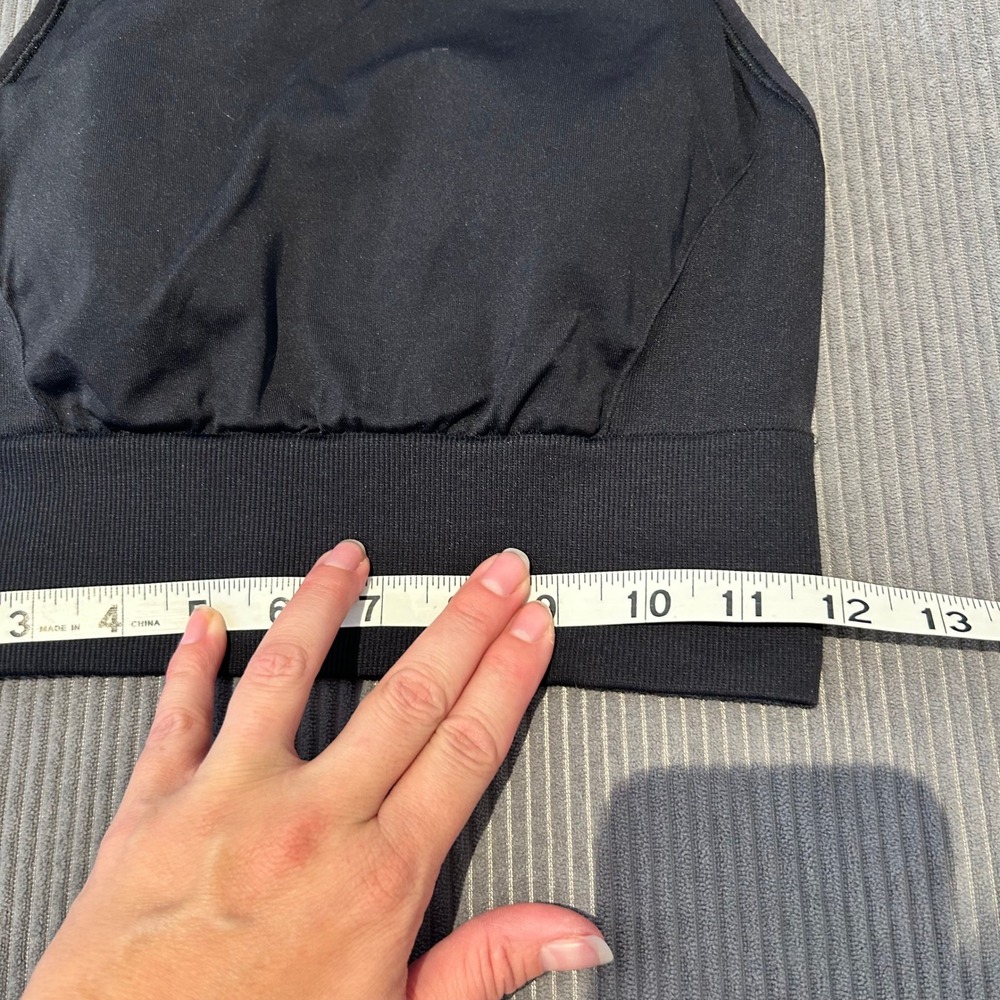 Lululemon‎ Black High Neck Racerback Crop Tank Top Sports Bra Size 6 SMALL - Picture 7 of 8